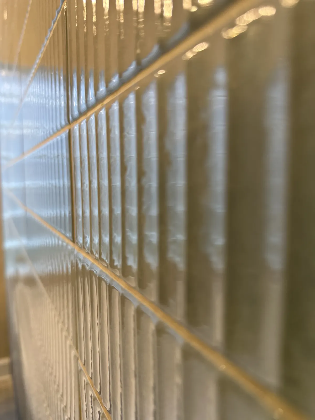 Glass block window letting in soft daylight